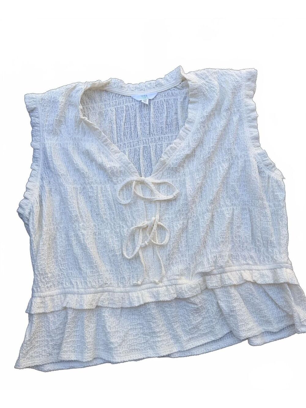 Time and Tru white sleeveless blouse